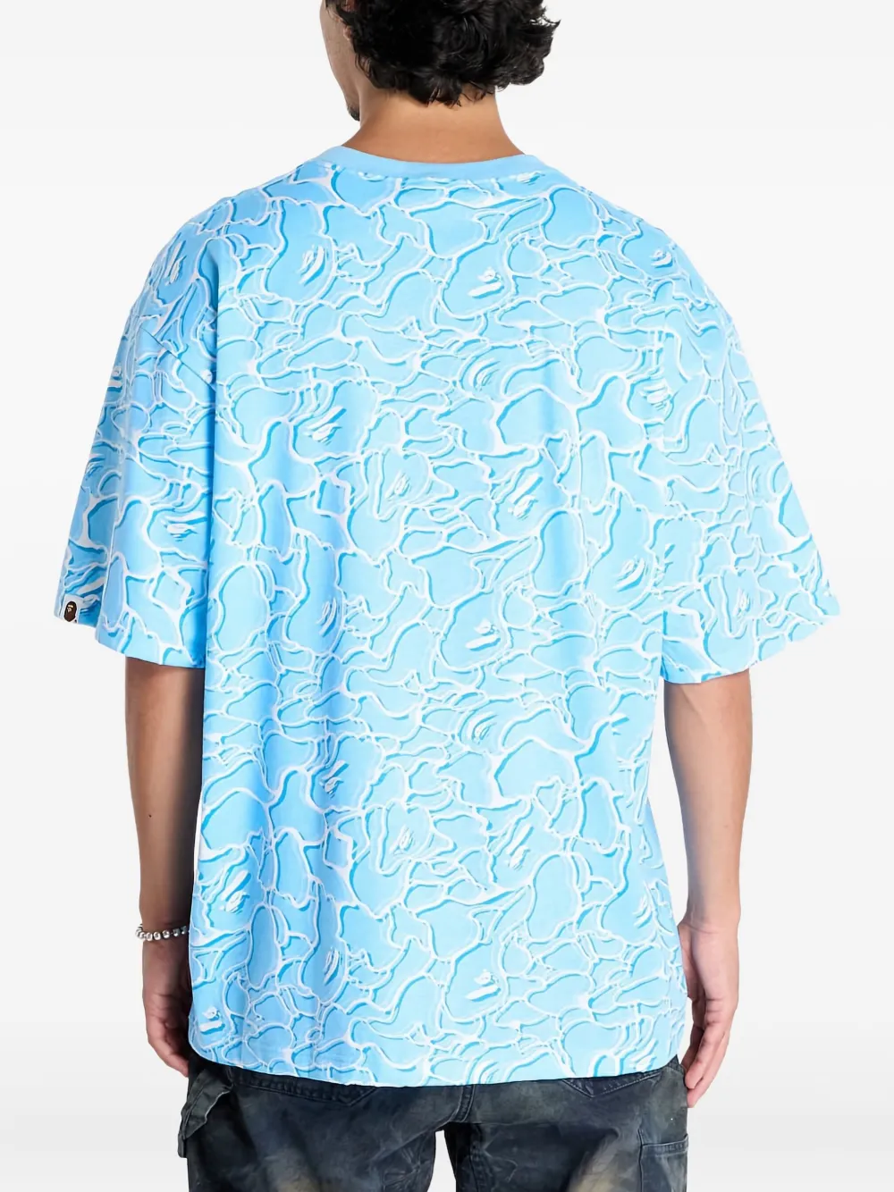 A BATHING APE T-shirt met patroon Blauw