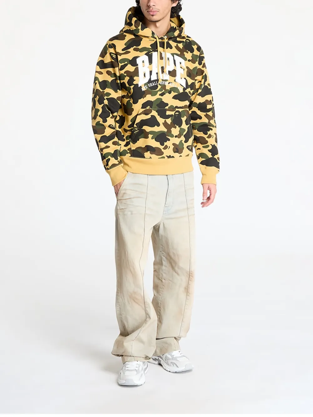 A BATHING APE 1st Camo Bape hoodie Geel