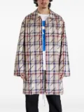 A BATHING APE® logo-check pattern coat - Neutrals