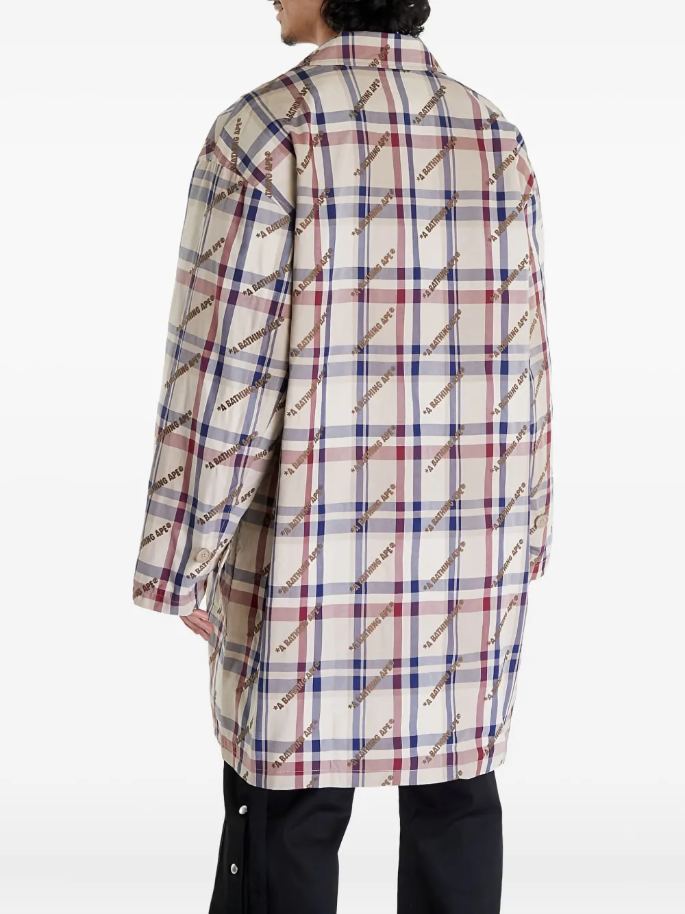 A BATHING APE Geruite jas Beige