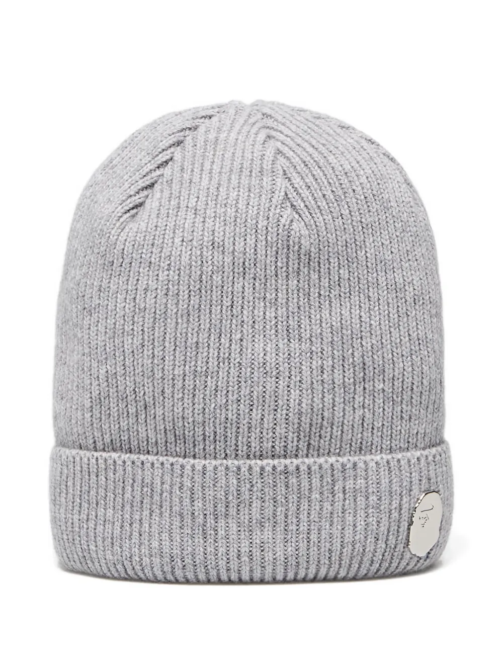 A BATHING APE One Point ribbed knit beanie Grijs