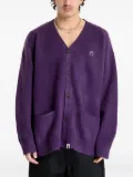 A BATHING APE® One Point Hairly Yarn button cardigan - Purple
