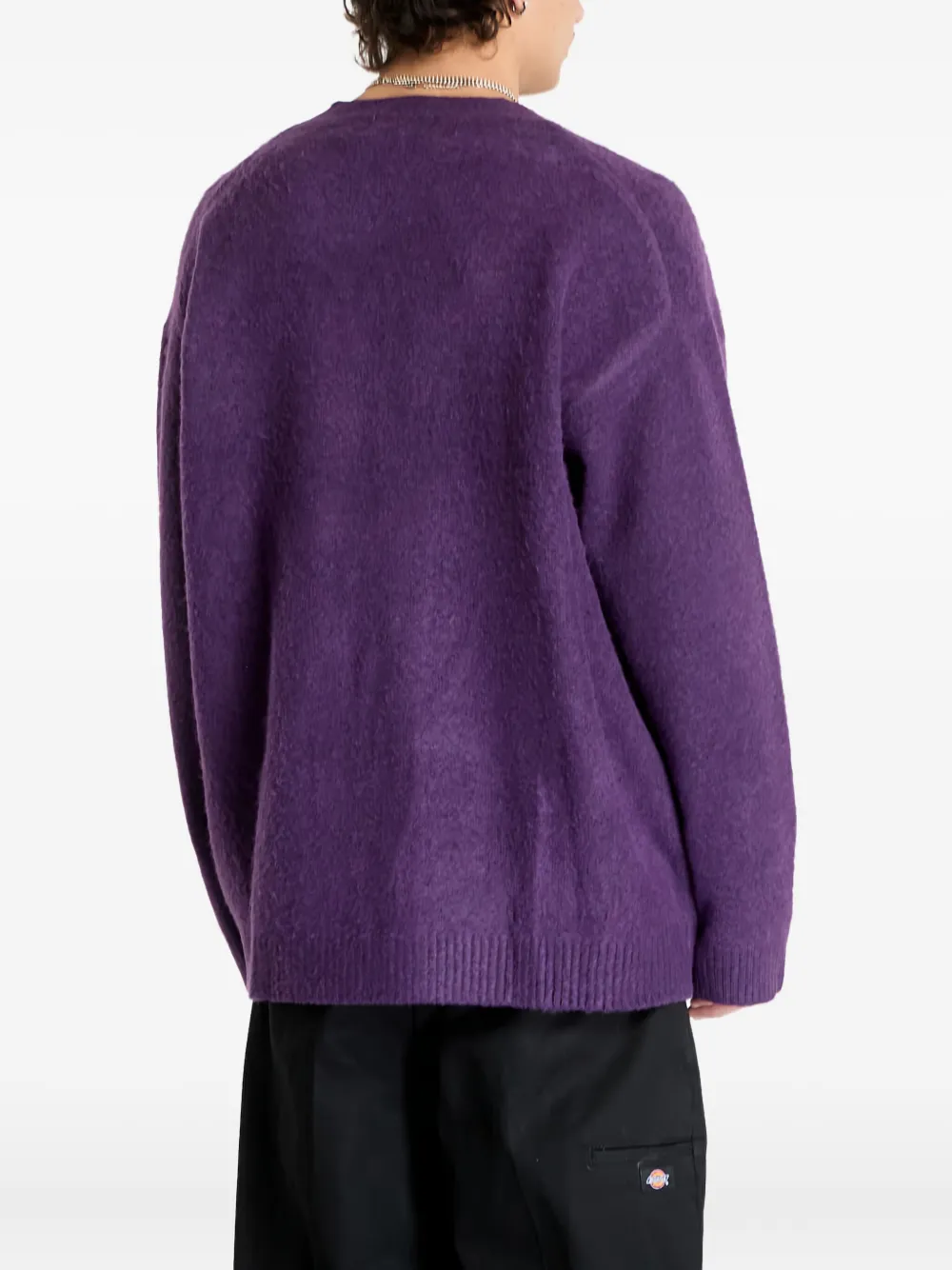 A BATHING APE One Point Hairly Yarn vest met knopen Paars