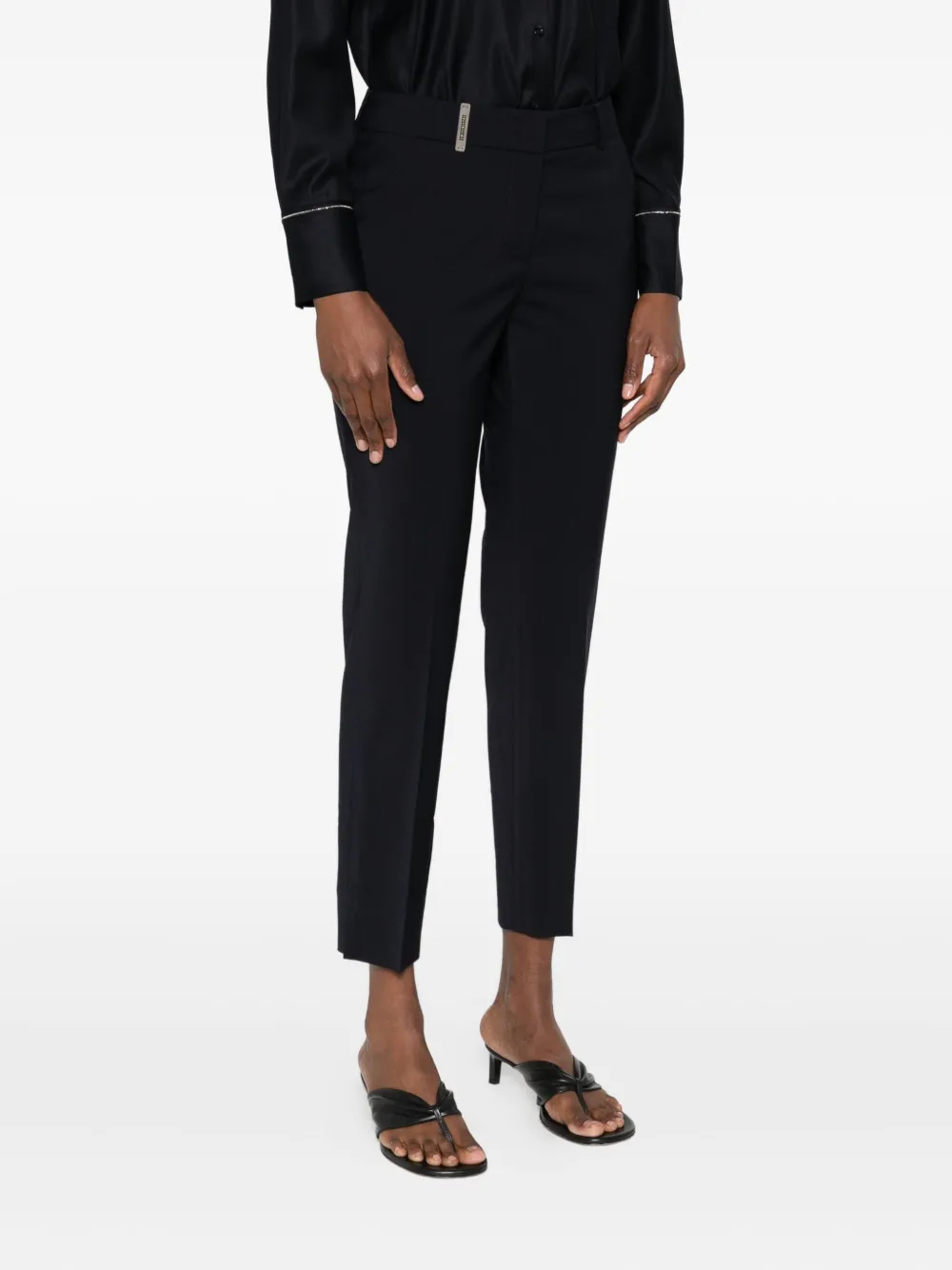 Peserico Broek met plooi Blauw