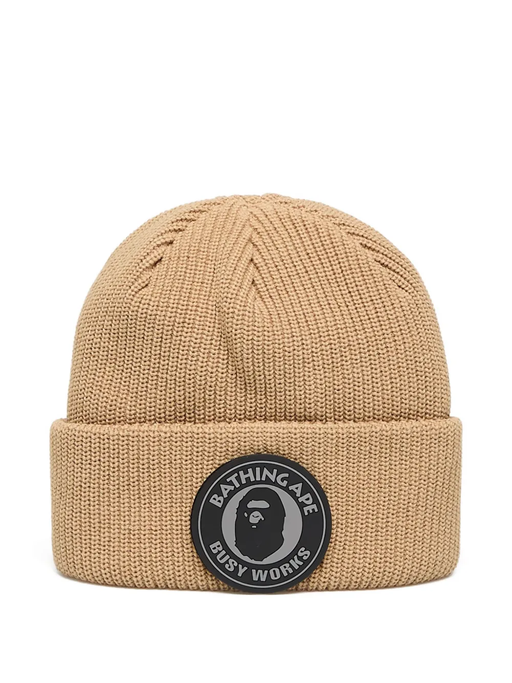 A BATHING APE Busy Work knit beanie Beige