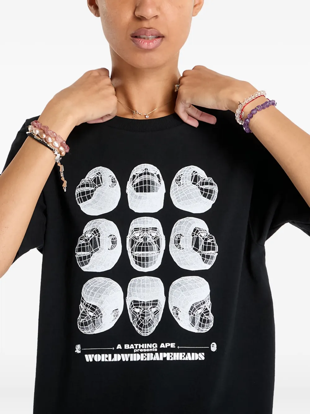 A BATHING APE T-shirt met print Zwart