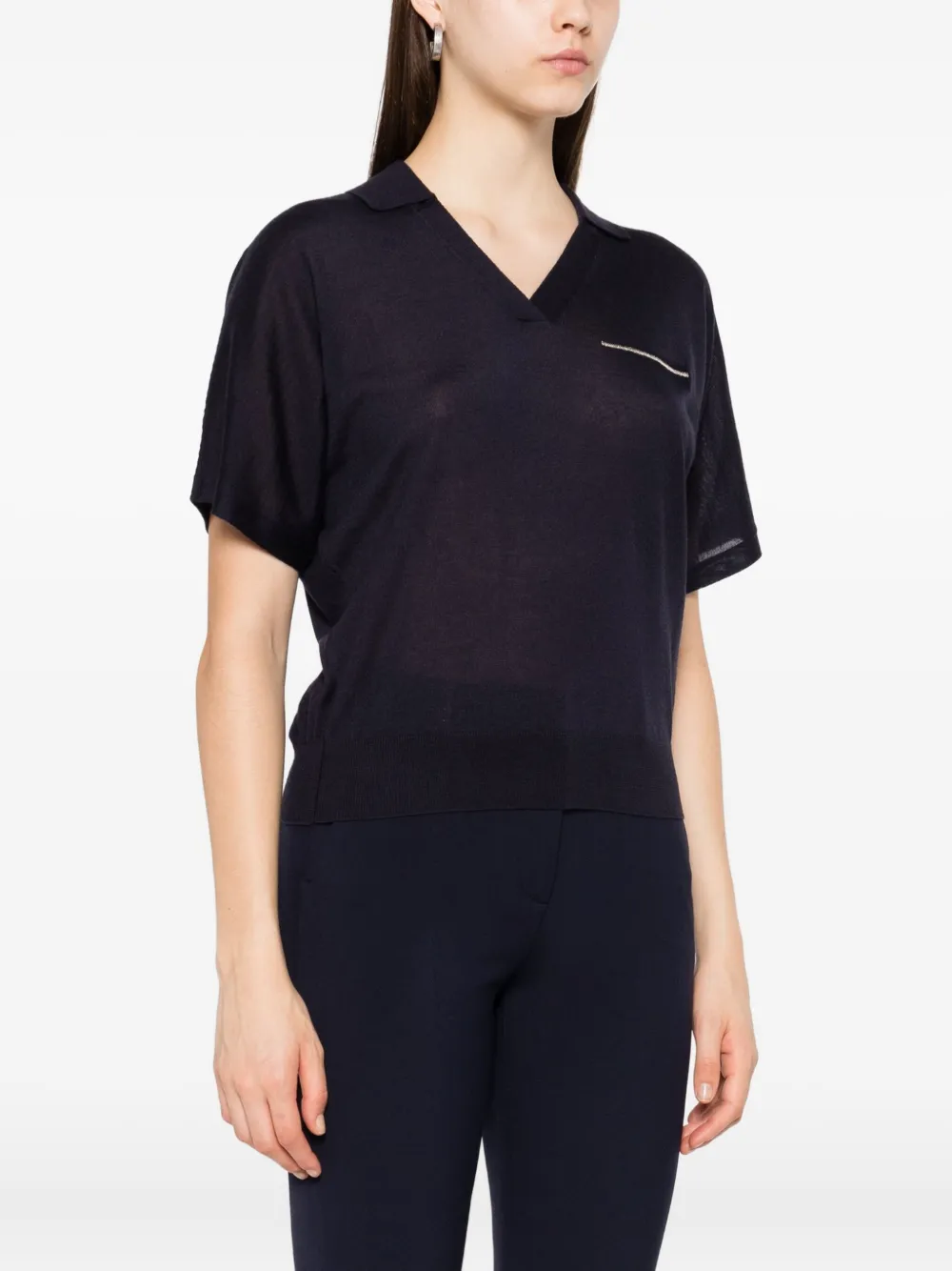 Peserico T-shirt verfraaid met stras Blauw