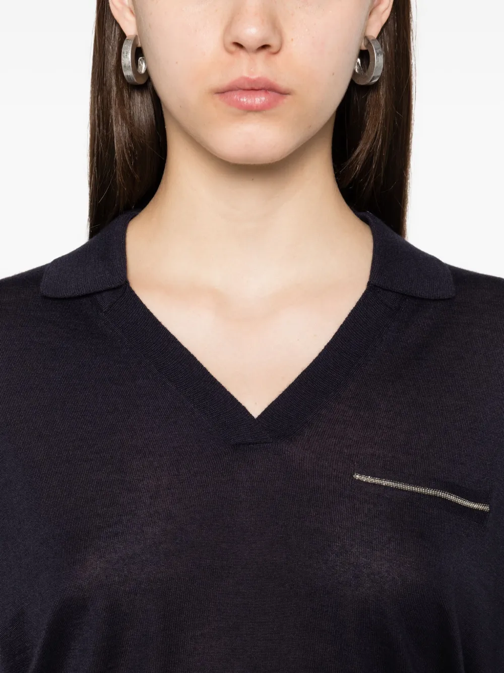 Peserico T-shirt verfraaid met stras Blauw
