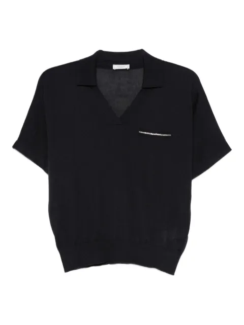 Peserico rhinestone-embellished V-neck T-shirt
