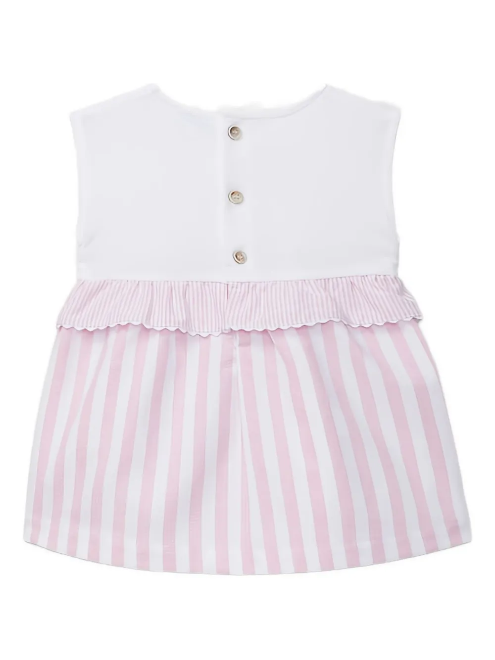 LARANJINHA striped ruffled dress - Wit