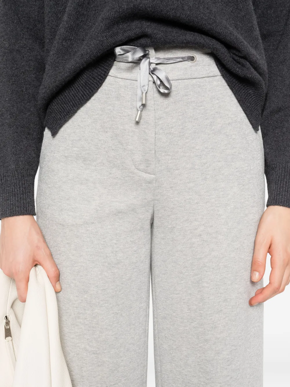 Peserico Broek met trekkoordtaille Grijs