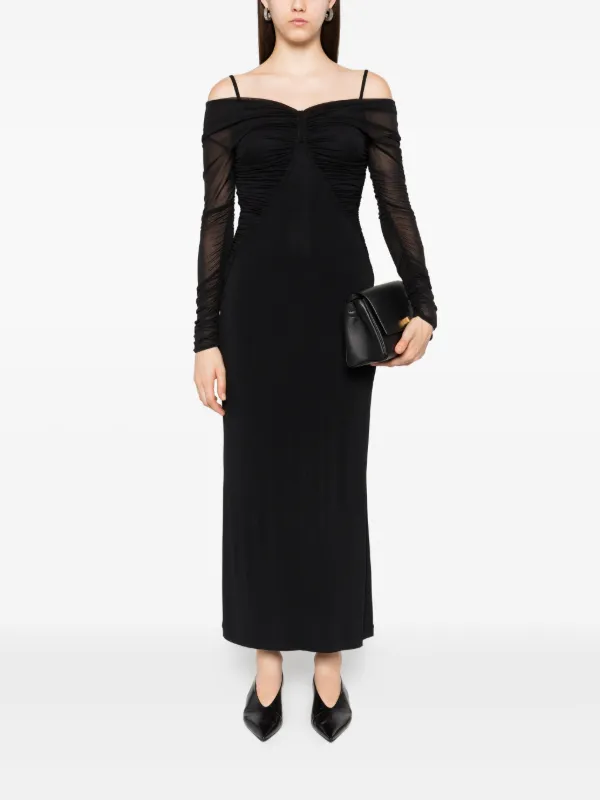 Max Mara off-shoulder Draped Dress Black FARFETCH PH