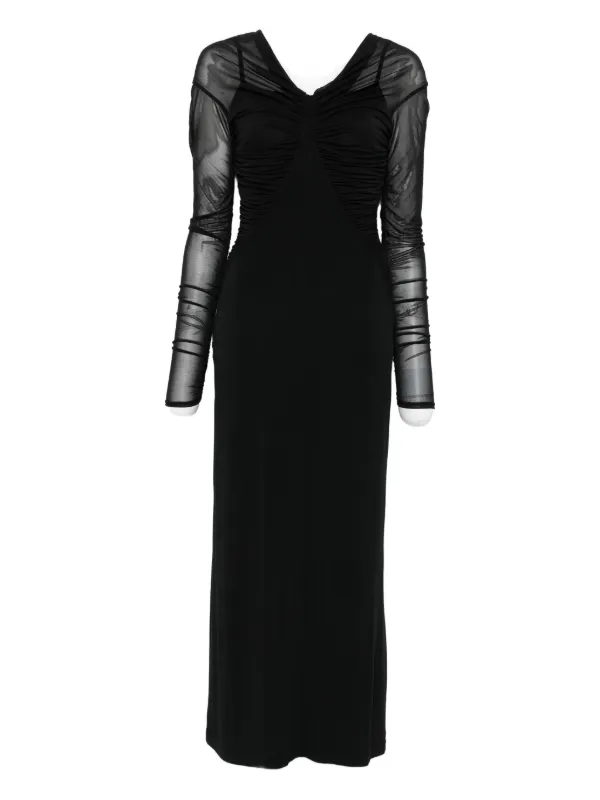 max mara off shoulder dress Max Mara off-shoulder Draped Dress | Black