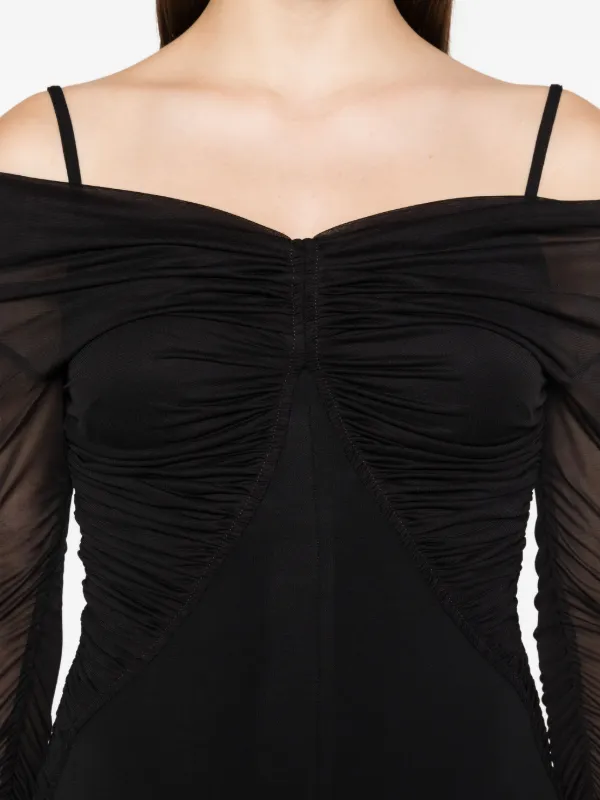 max mara off shoulder dress Max Mara | Woman - Wool and cashmere sheath dress - Black