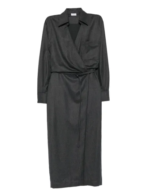 Brunello Cucinelli wrap-effect wool dress