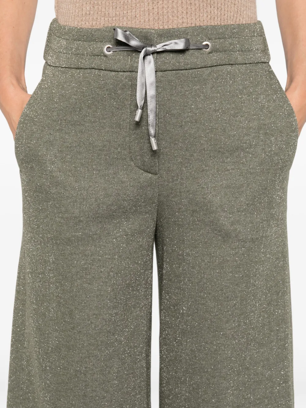 Peserico drawstring trousers Groen