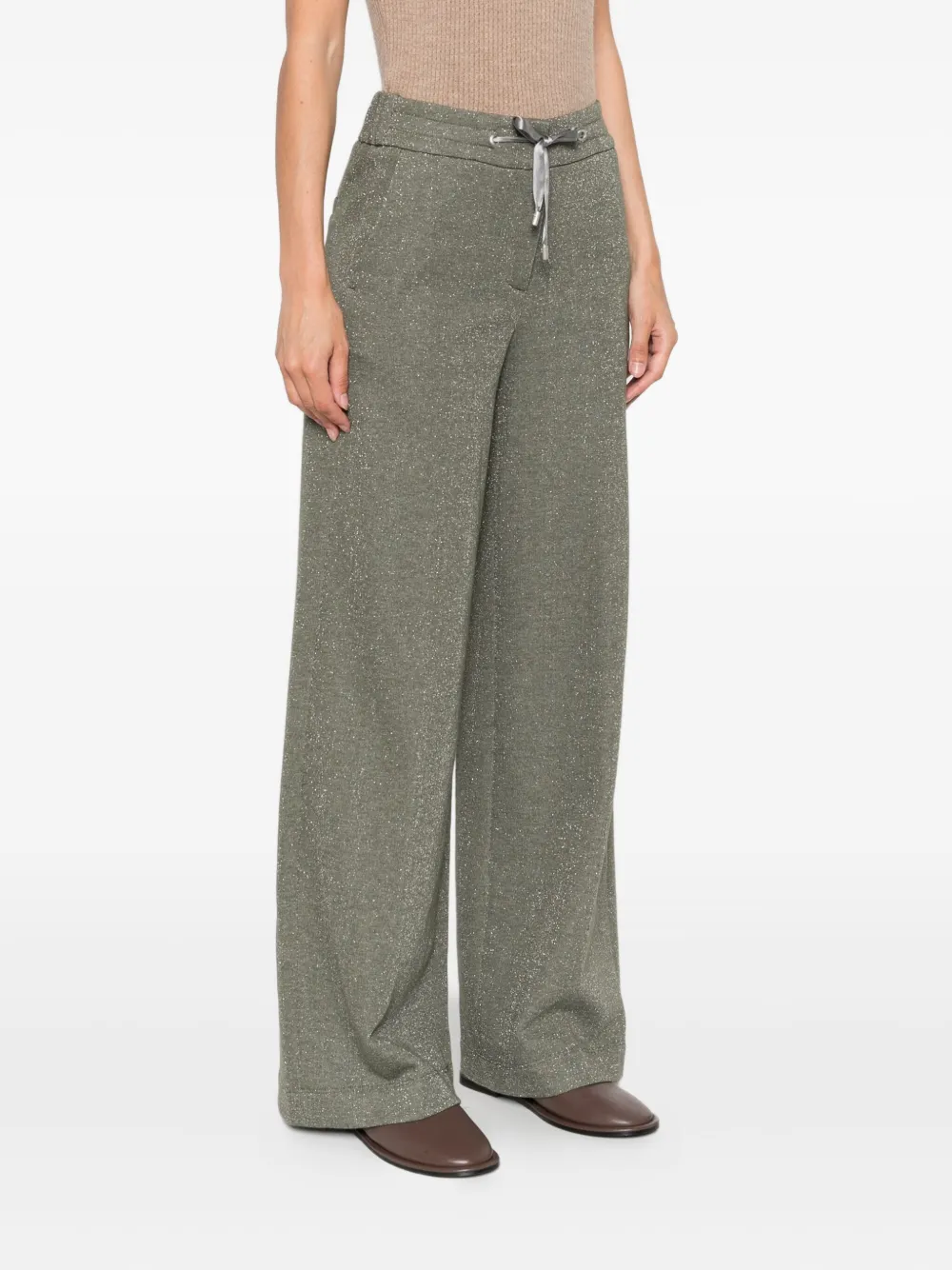 Peserico drawstring trousers Groen