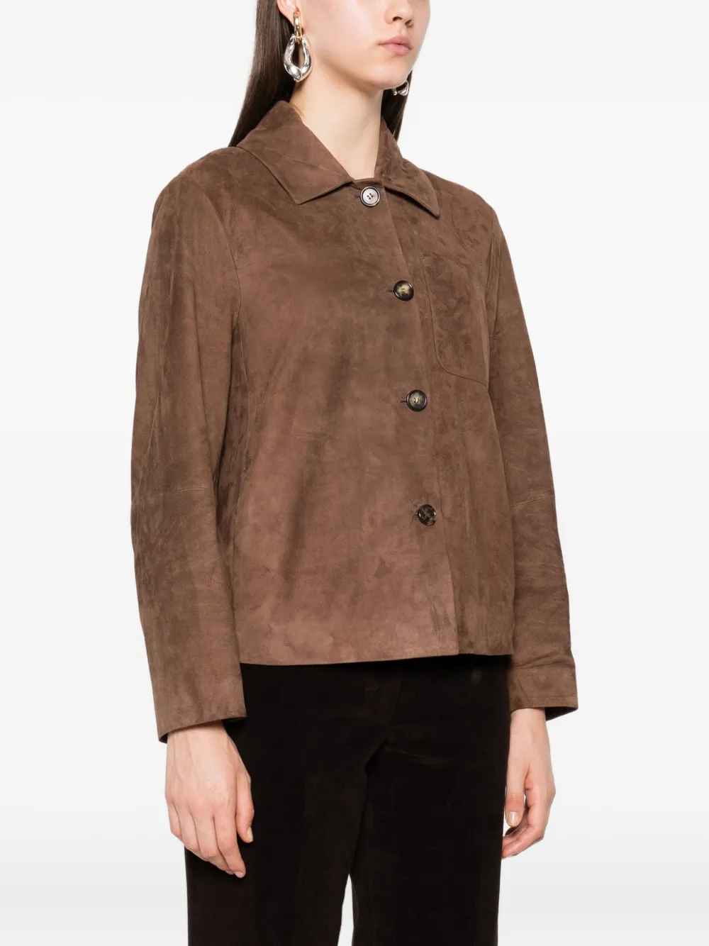 'S Max Mara Leren jack Bruin