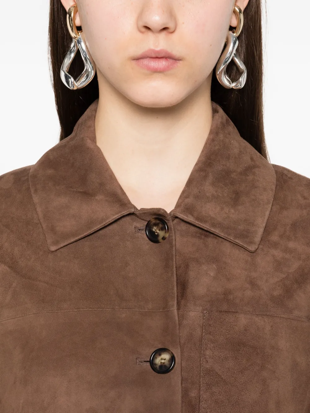 'S Max Mara Leren jack Bruin
