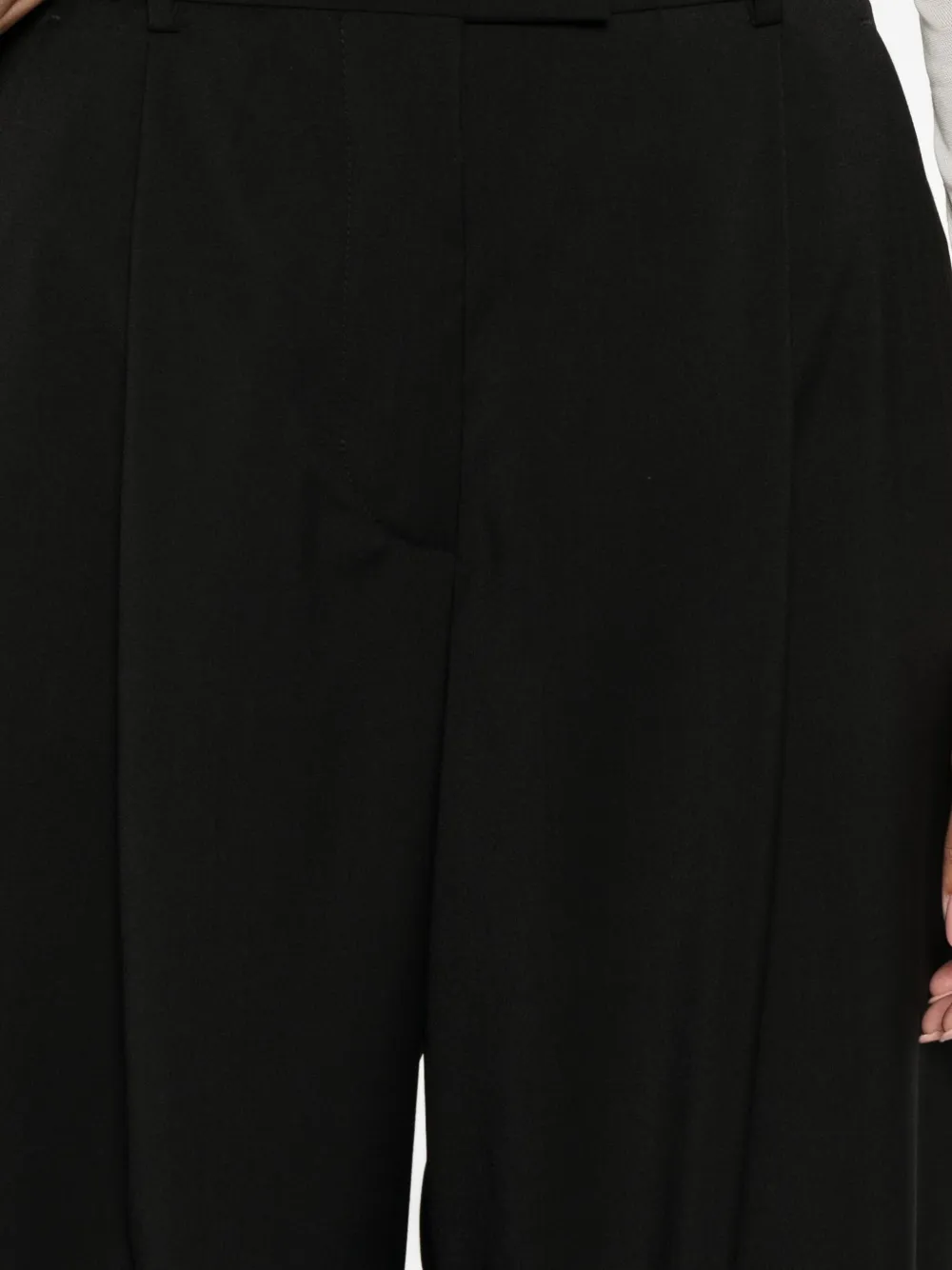 Sportmax Plooibroek met wijde pijpen Zwart