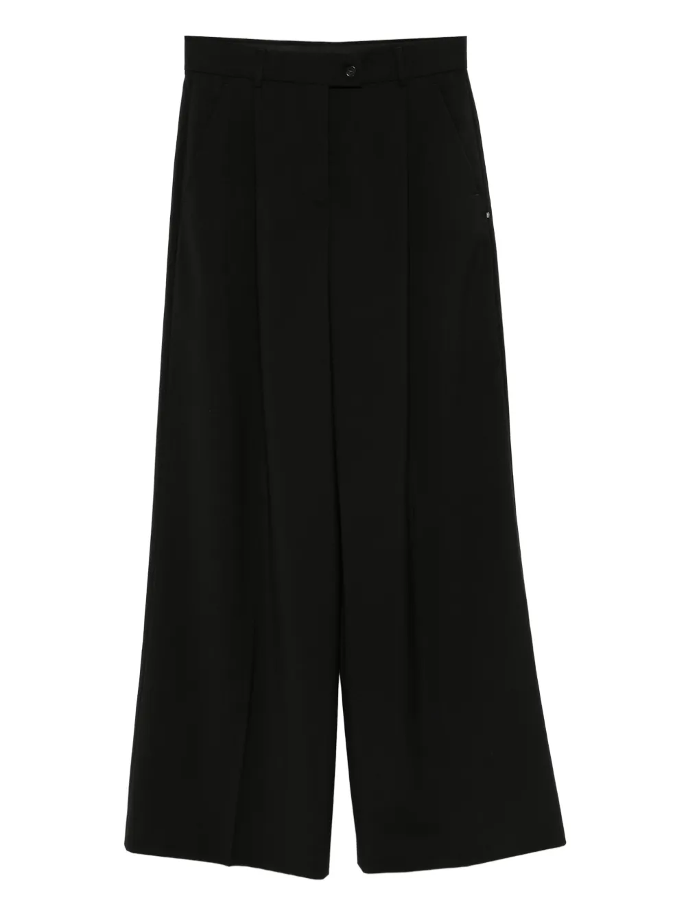 Sportmax Plooibroek met wijde pijpen Zwart