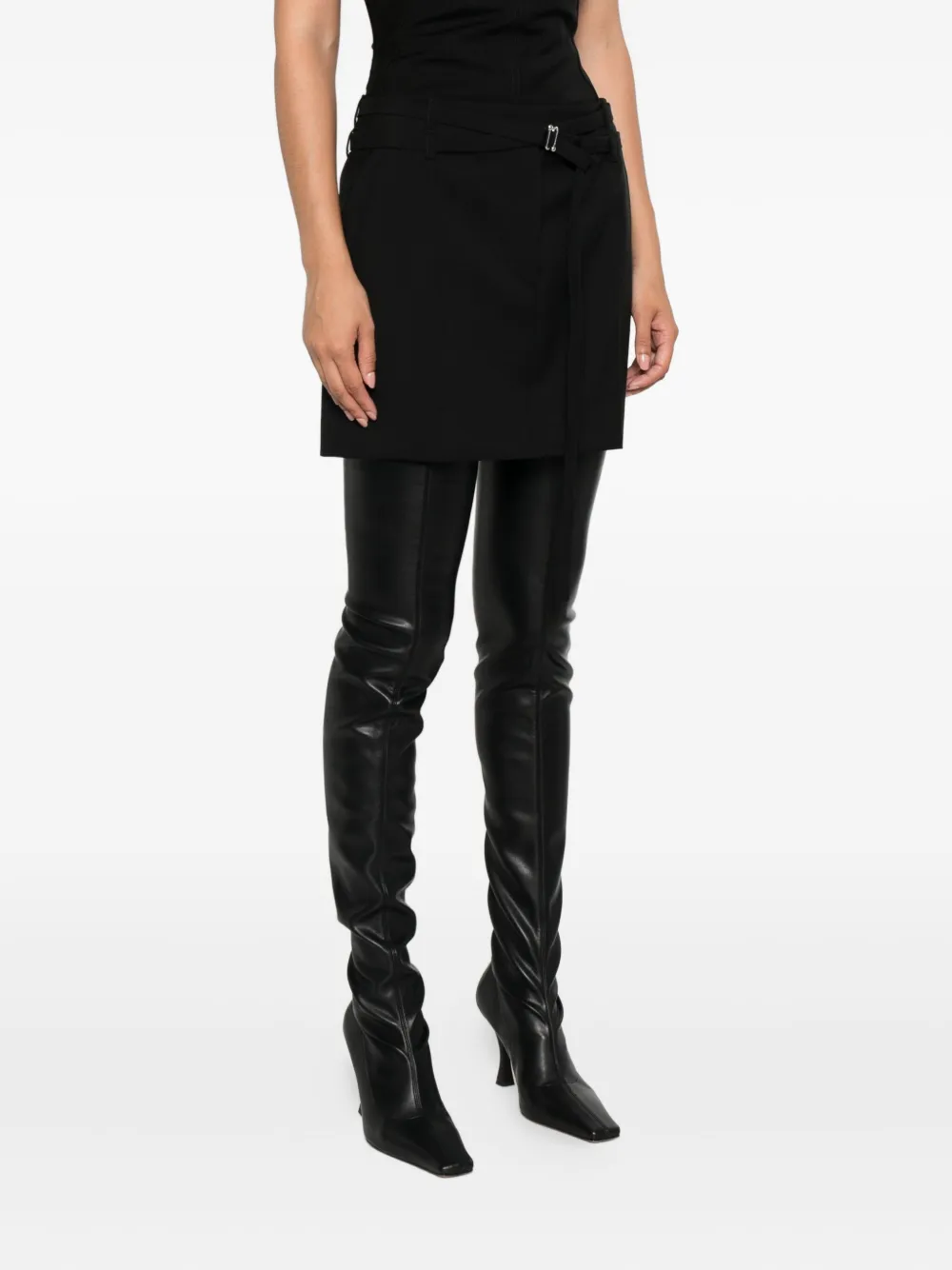 Sportmax Belted Pocket Mini Skirt In Black