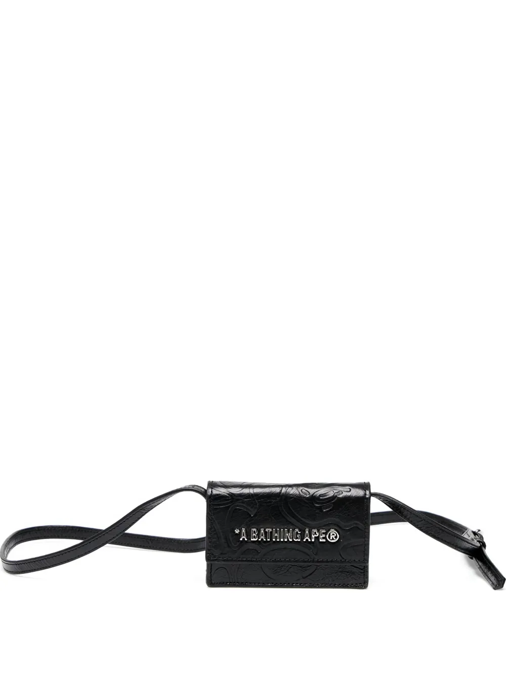 A BATHING APE debossed messenger bag Zwart