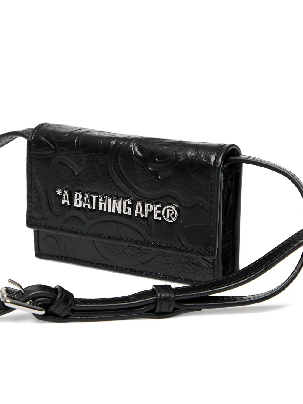 A BATHING APE Messengertas met reliëf Zwart
