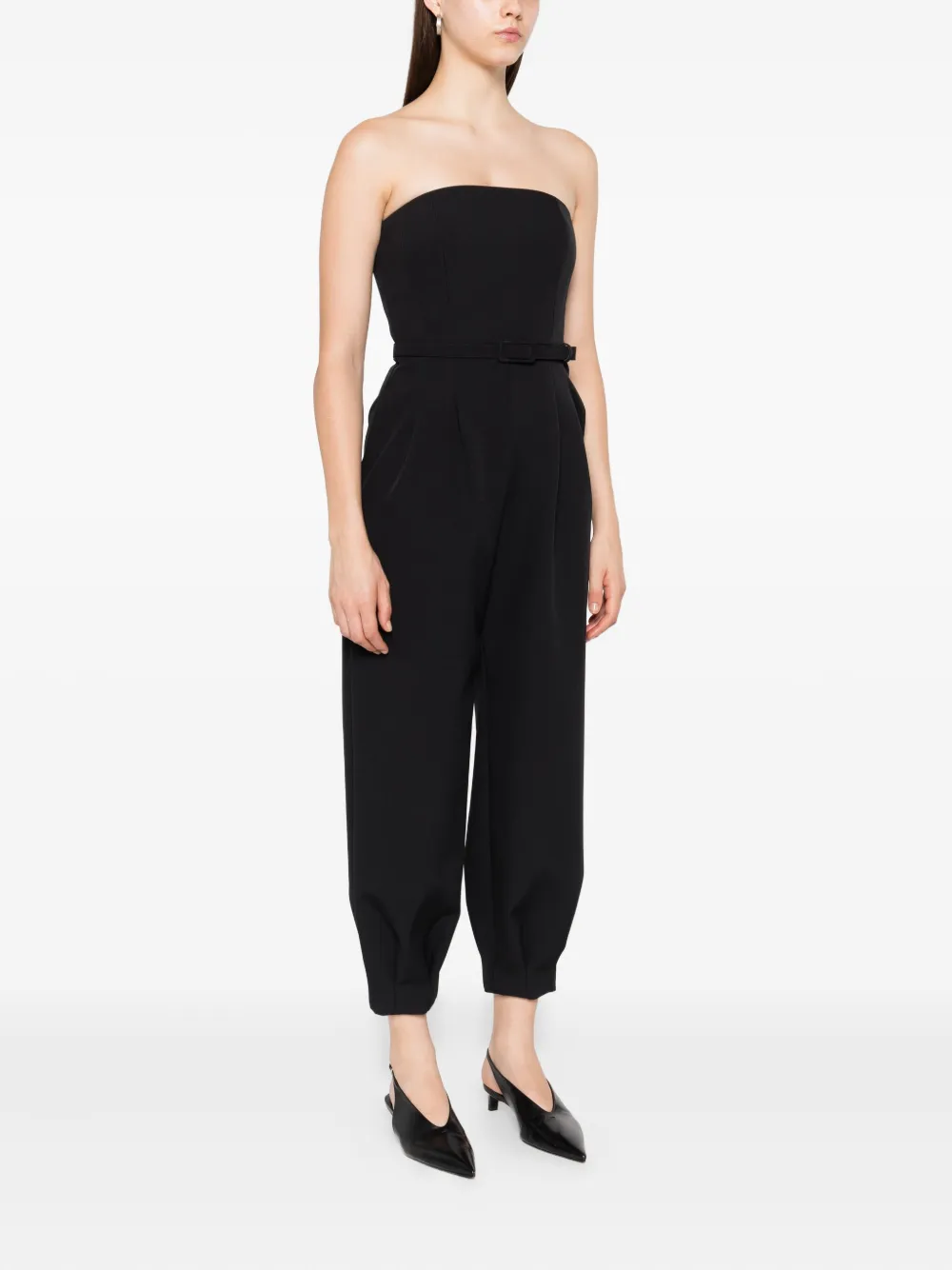 Max Mara Strapless jumpsuit met ceintuur Zwart