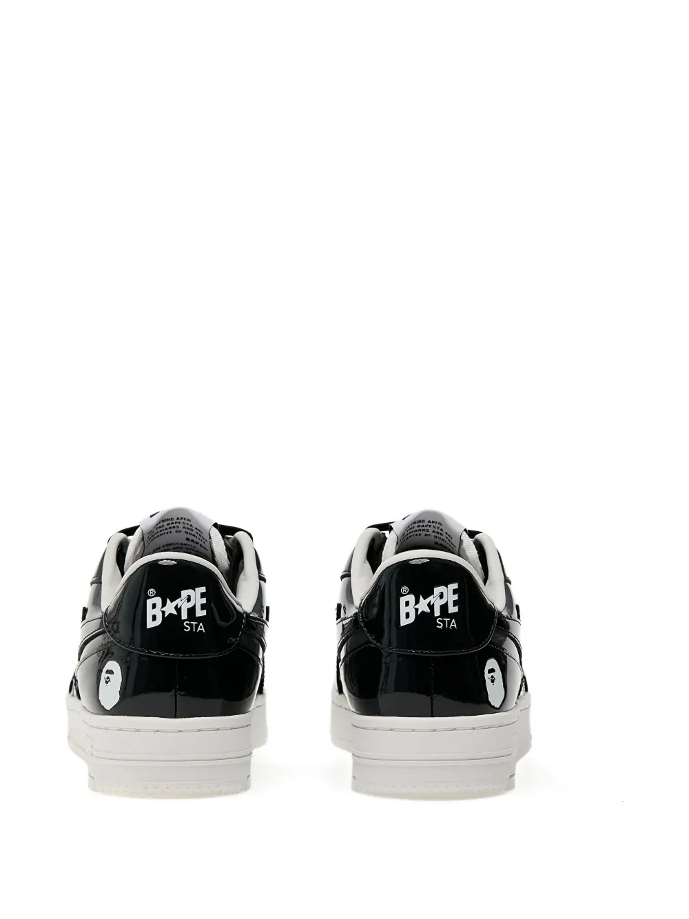 A BATHING APE Sta Icon patent leather low-top sneakers Black