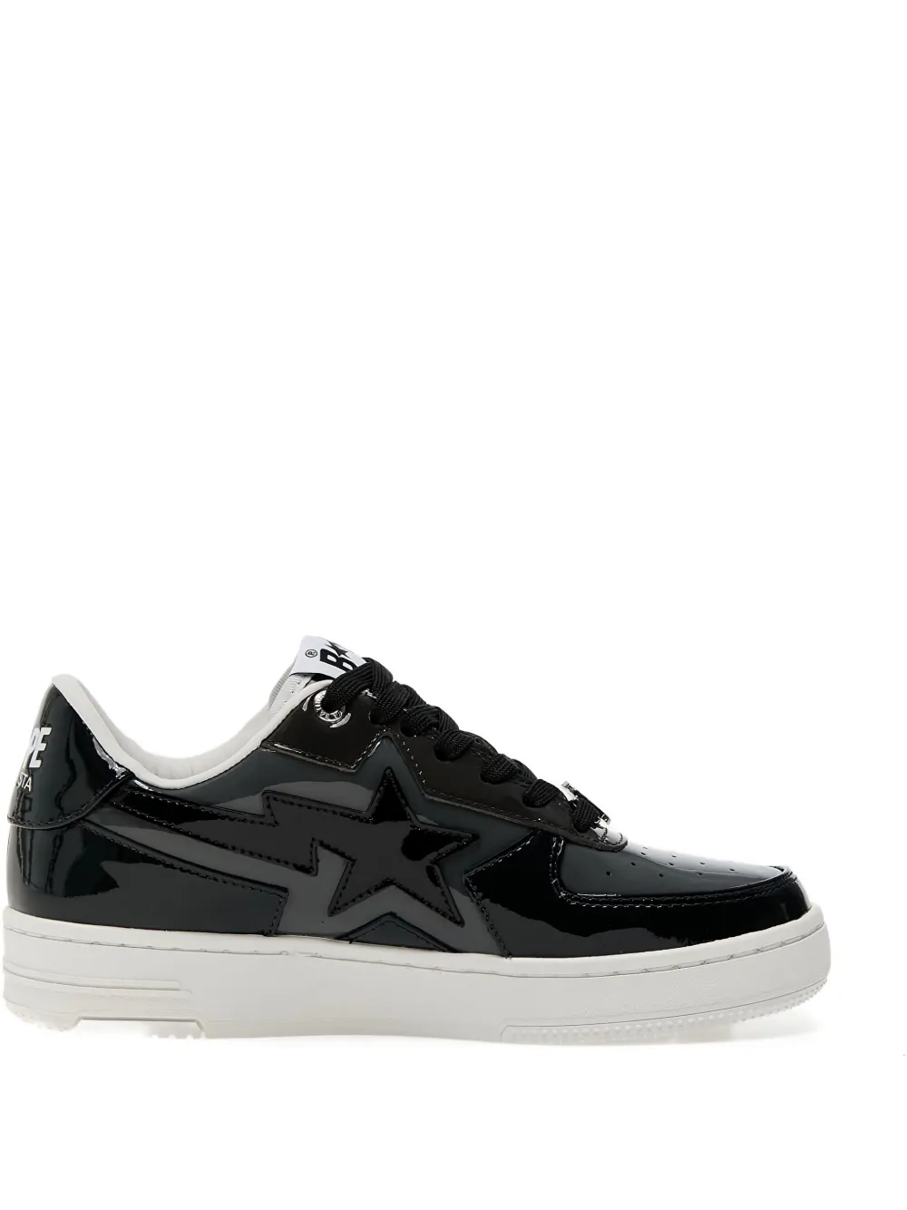 A BATHING APE Sta Icon patent leather low-top sneakers Black