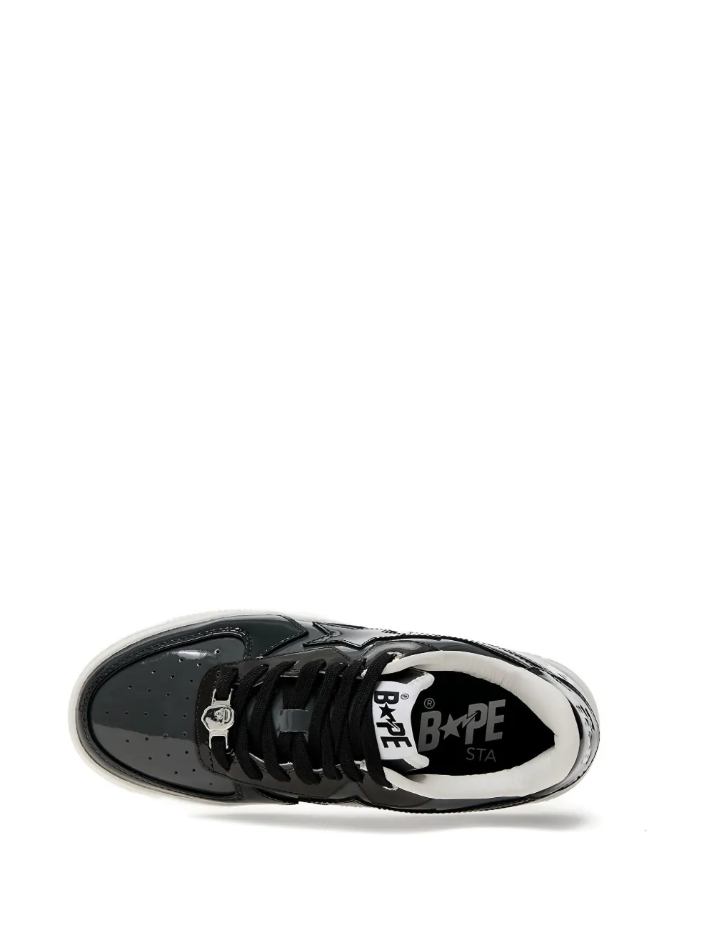 A BATHING APE Sta Icon patent leather low-top sneakers Black