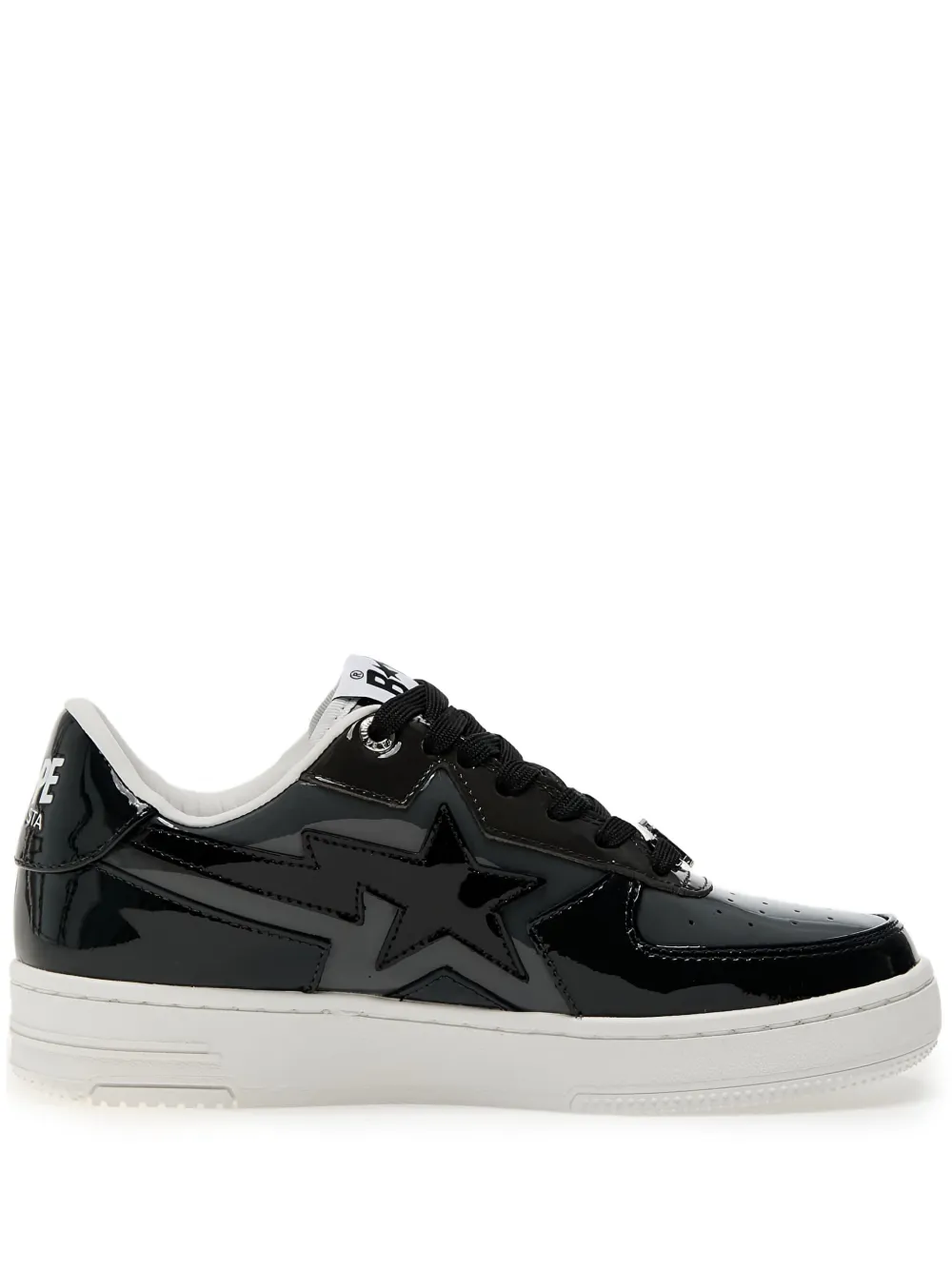 A BATHING APE Sta Icon patent leather low-top sneakers Black