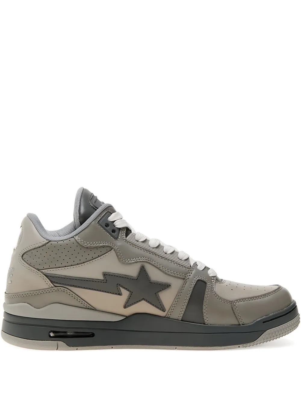 A BATHING APE Bape Clutch Sta™ #1 star-patch hi-top sneakers Grey