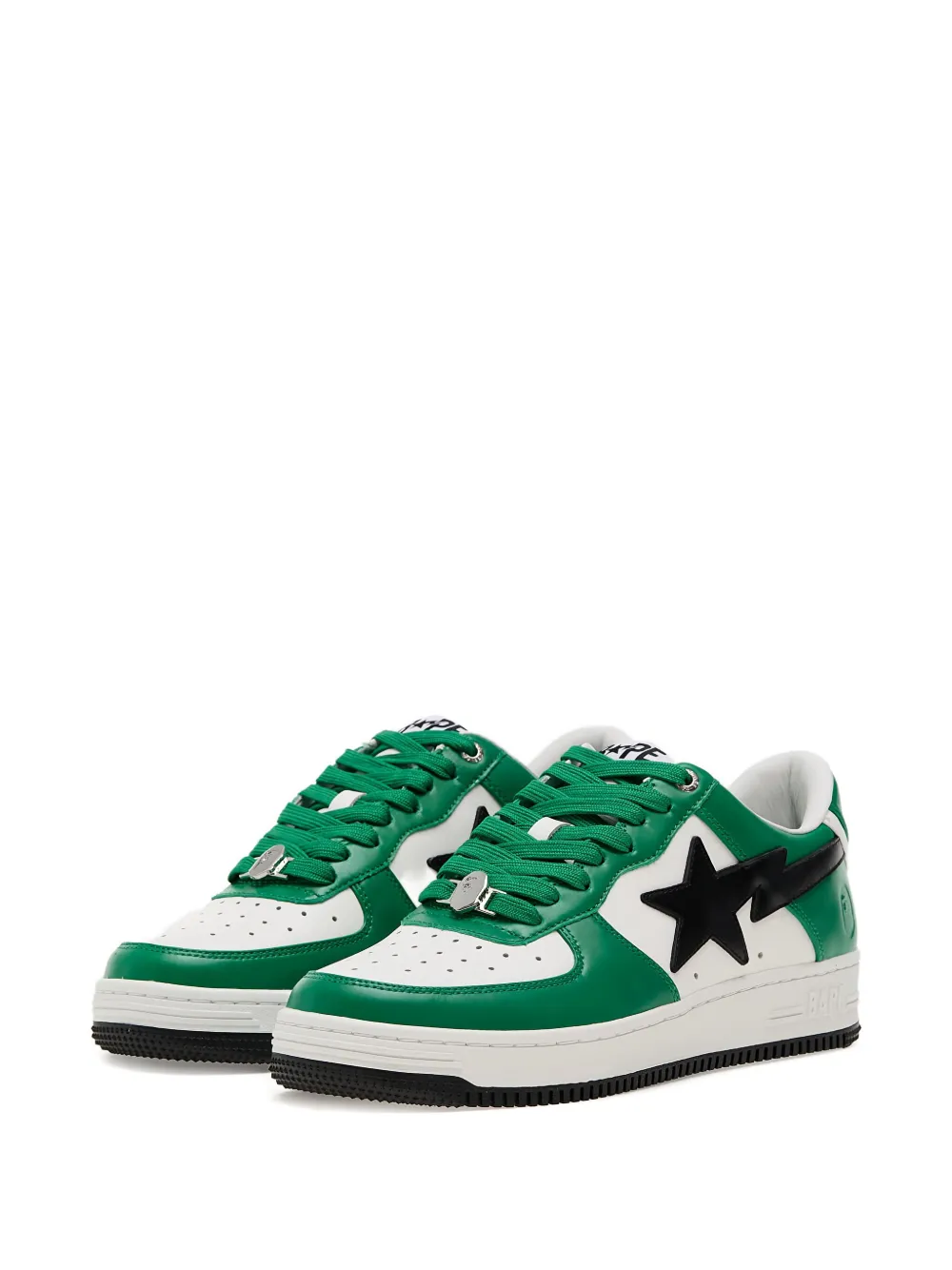 A BATHING APE Bapesta #3 M1 star-lightning bolt sneakers Green