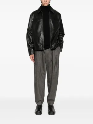 HHジョルジオアルマーニ メンズ SIZE48R 黒×グレー ジッパー付きシャツ コットンジャージー製 | Giorgio Armani