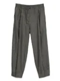Giorgio Armani herringbone elasticated-waist trousers - Black