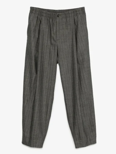 Giorgio Armani herringbone elasticated-waist trousers