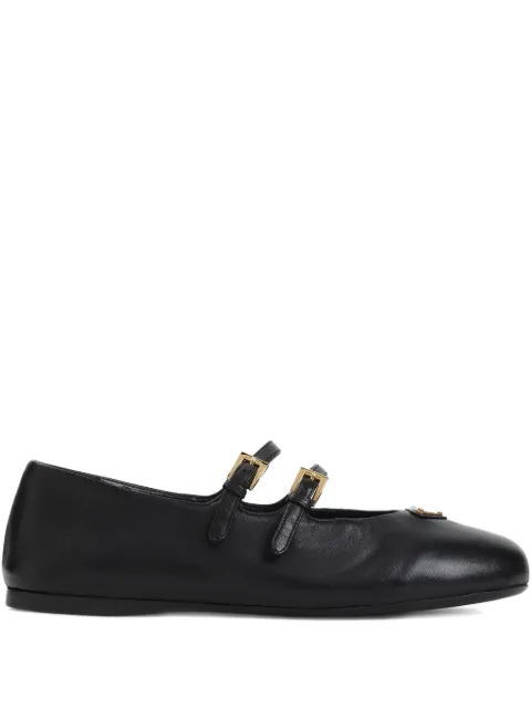 Prada ballerines en cuir à double boucle