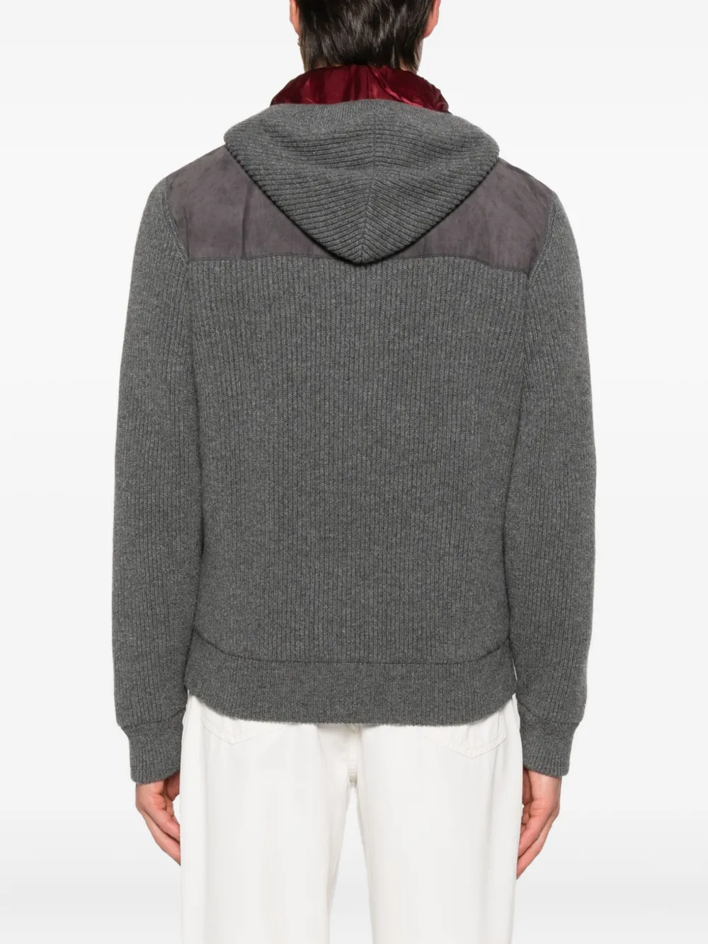 Brunello Cucinelli Suède bomberjack met rits Grijs