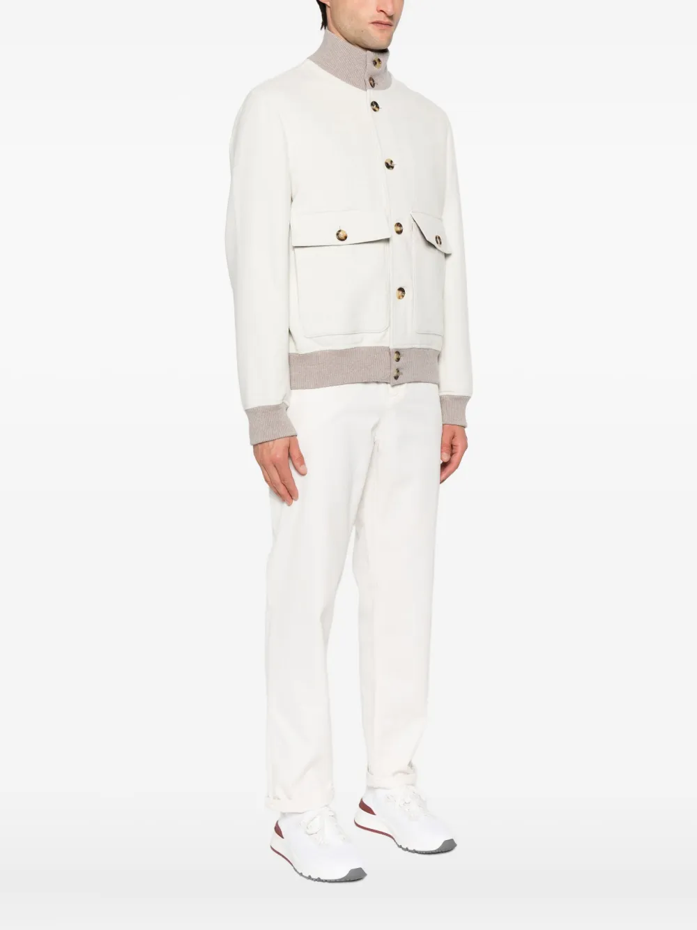 Brunello Cucinelli Button-up bomberjack Beige