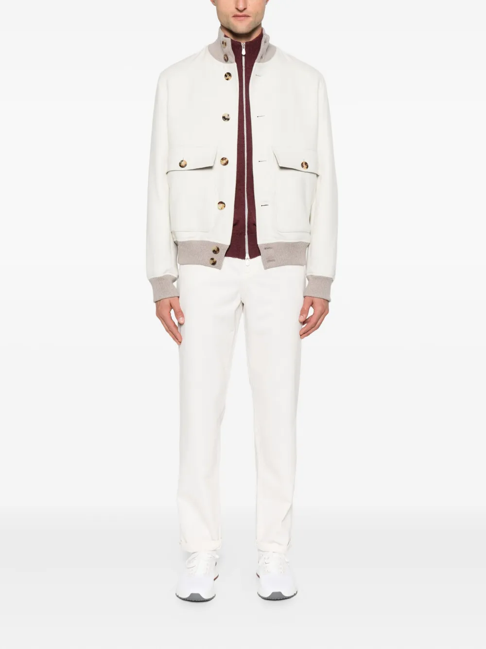 Brunello Cucinelli Button-up bomberjack Beige