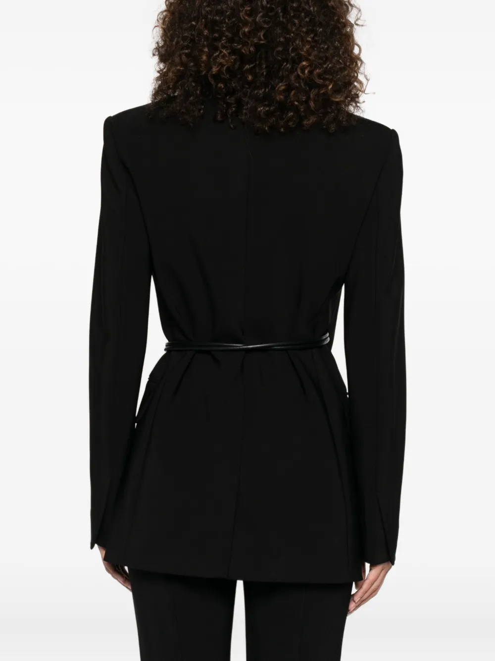 Sportmax Blazer met gestrikte taille Zwart