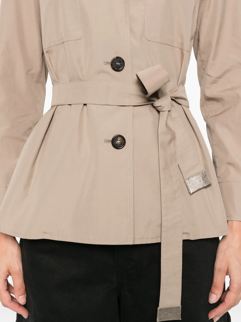 'S Max Mara belted patch-pocket blazer Beige