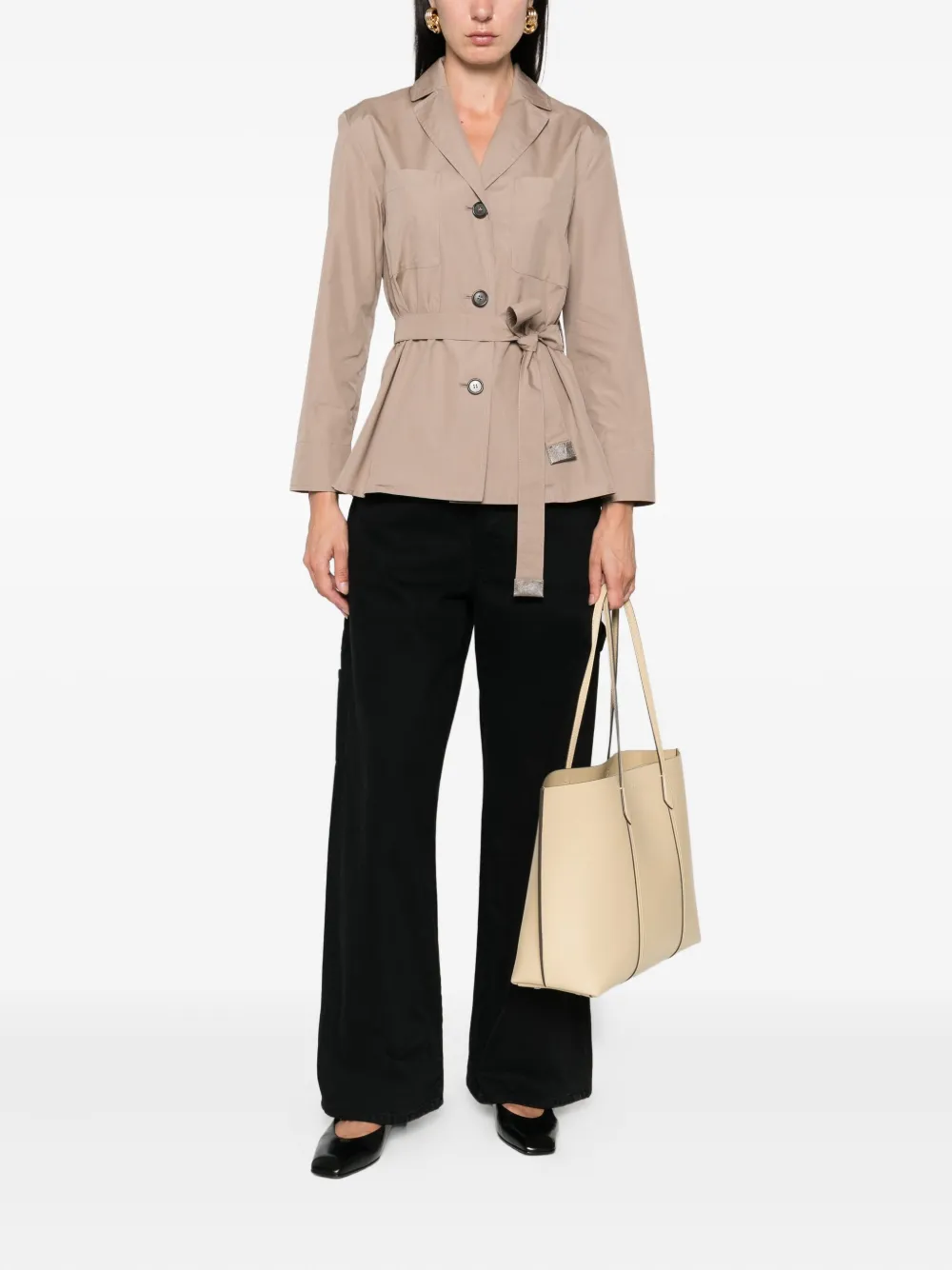 'S Max Mara belted patch-pocket blazer Beige