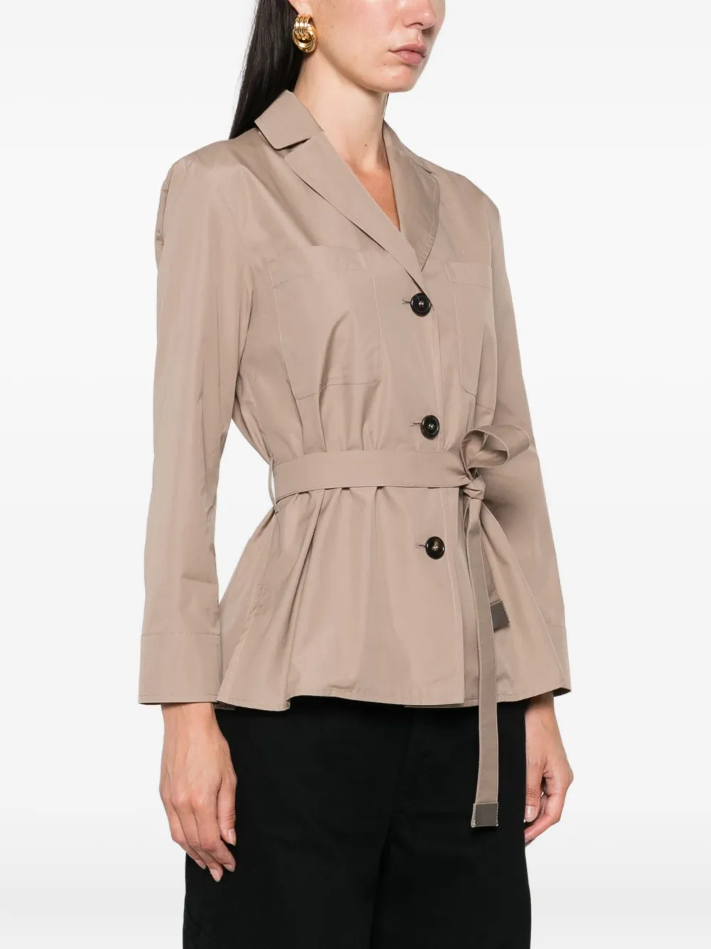 'S Max Mara belted patch-pocket blazer Beige