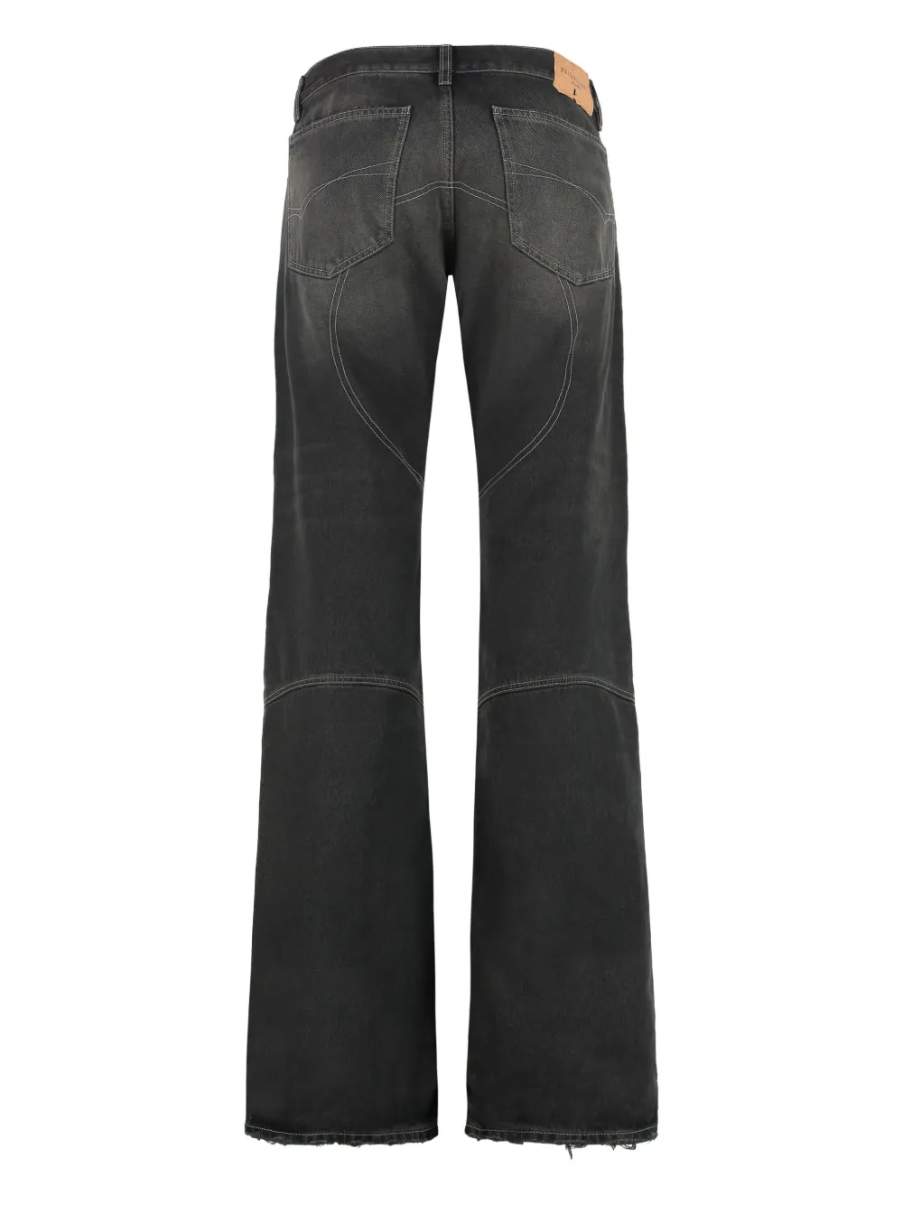 Balenciaga Panelled Raw-edge Jeans In Black
