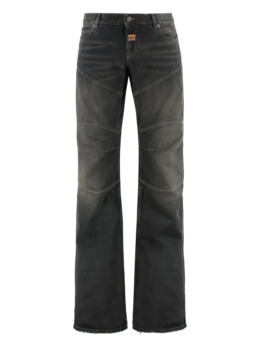 Balenciaga Panelled Raw-edge Jeans In Black