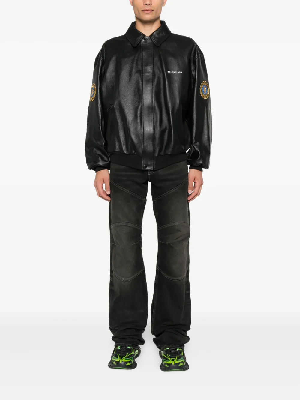 Balenciaga panelled raw-edge jeans Zwart