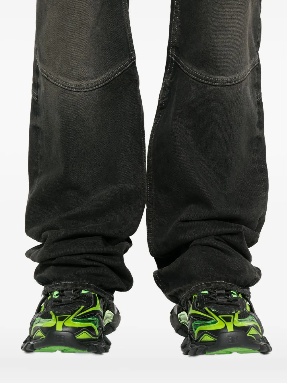 Balenciaga panelled raw-edge jeans Zwart
